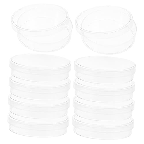 PartyKindom Piastre Di Coltura Da Laboratorio Trasparenti 6 Cm, Set Da 10 Pezzi Coperchio, Vassoio Resistente in Plastica Per Culture Cellulari e Sperimentazioni Scientifiche