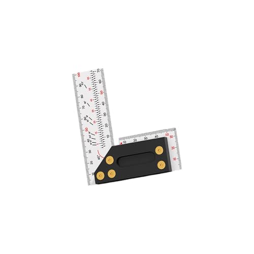 多機能スチールカーペンターツール 45°角度ガイド&90°レイアウトスクエアアップグレード正確なマーキング&測定精度木工測定定規