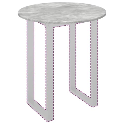 vidaXL Plateau de Table Gris béton 60 x 60 x 1,5 cm Bois d'ingénierie, Table Ronde élégante pour Jardin, mobilier d'extérieur, Surface en Bois Durable, Parfaite...