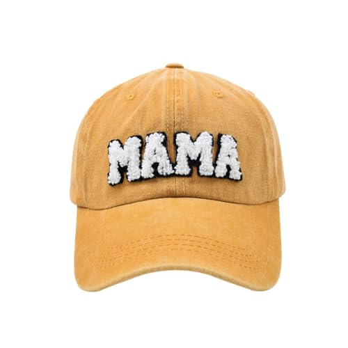 Fashionable English Letter Embroidered Solid Color Baseball Hat Outdoor Sunshade Duck Tongue Hat (02-Yellow, One Size) Mens Baseball Hats