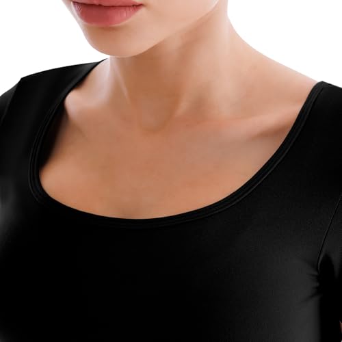 SINOPHANT Short Sleeve Bodysuits for Women Scoop Neck Bodysuit Stretchy Basic T Shirt Tops2