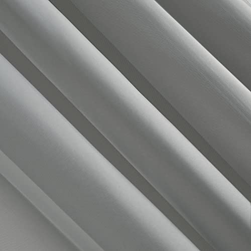 No. 918 53566 Emily Sheer Voile Rod Pocket Curtain Panel, 59" x 63", Charcoal, W 59" x L 63" (1 Panels) - Image 3