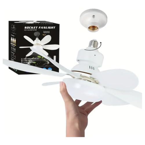 Ventilador de Teto com Lâmpada Encaixe E27 Led 40w Silencioso e Inteligente com Controle Remoto - 40