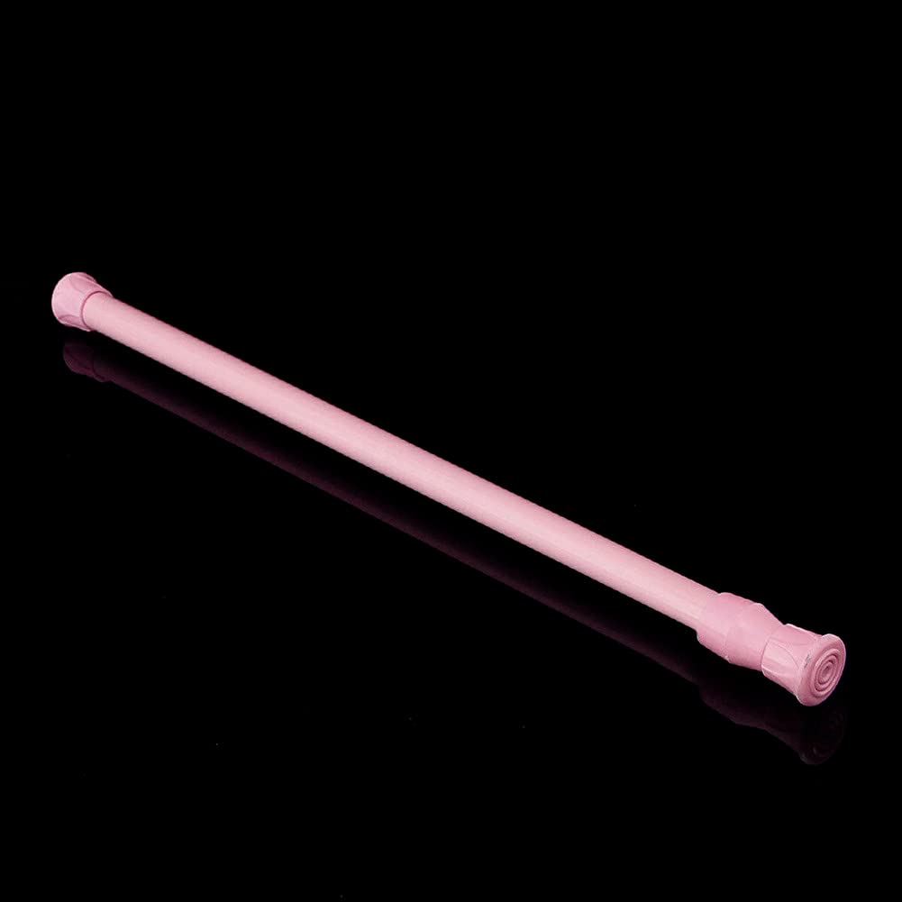 Ausuky Pink Telescopic Net Voile Tension Curtain Rail Pole Rods Extendable Spring Loaded Curtain (,55~90Cm)