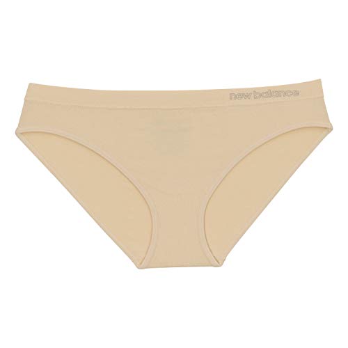 New Balance Women's Ultra Comfort Performance Seamless Bikini Underwear (3 Pack), Nude/Black/Hirise #TOP1