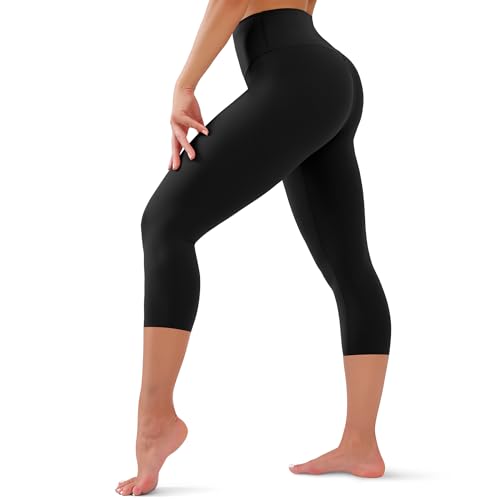 High Waisted Capri Leggings for Women - Tummy Control Soft