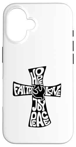 Faith Love Hope, Elegant Christian Scripture Inspirational R Carcasa para iPhone 16