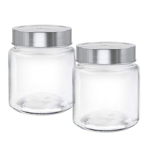 Image of Treo By Milton Radius Glass Jar, Set of 2, 580 ml Each, Transparent | Storage Jar | Multipurpise Jar | Modular Kitchen