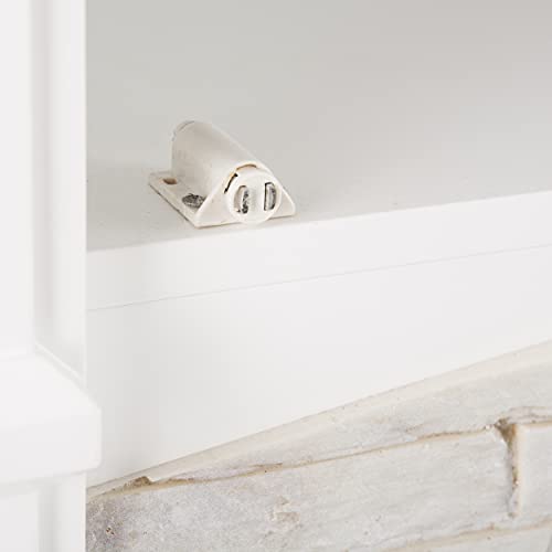 Sei Furniture Seneca Faux Stone Color Changing Electric Hidden Media Shelf Fireplace, Crisp White #TOP6