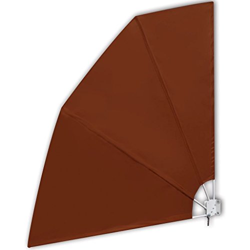 yorten Seitenmarkise Faltbarer, Balkonfächer, Klappbar Wandklappschirm, Balkonsichtschutz, Sichtschutz-Fächer, Stahlrohre 210 x 210 cm (Terrakotta-Rot)