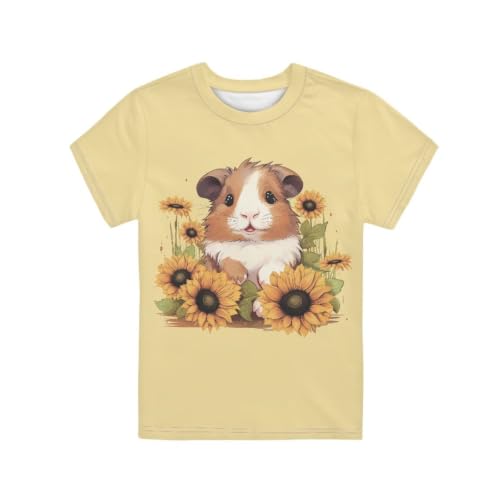 Image of Novelty 3D Graphic T Shirts for Kids Crew Neck Funny Animal Print Short Sleeve Girls Tshirts 3-16 Years