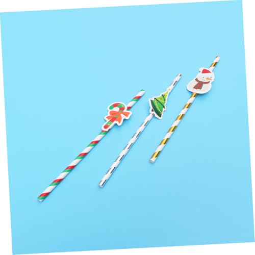 Baluue set de 30 pitillos de papel navideños desechables miniatura 5