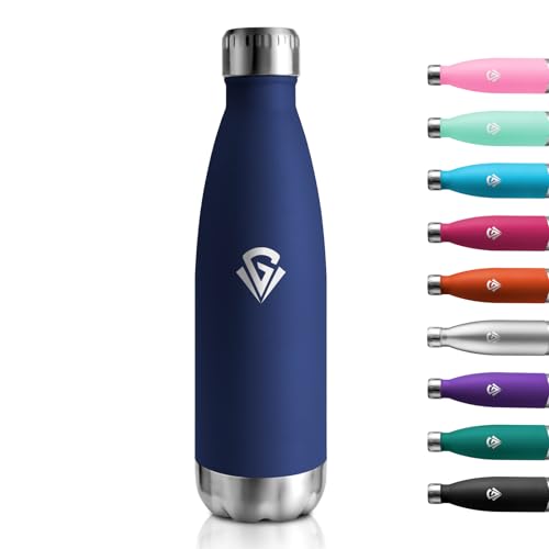 Borraccia Termica 500ml, Senza BPA, Bottiglia Acqua Riutilizzabile in Acciaio Inox, Doppia Parete Isolata, a Prova di Perdite, Bottiglia Termica per Bambini, Scuola, Ufficio, Viaggi, Sport, Campeggio