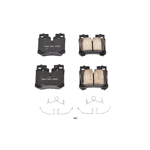Image of PowerStop Rear Brake Pads for Lexus LS460 2007-17 |LS500 2019-23 |LS500h 2018-23 |LS600h 2008-16 |Toyota Mirai 2021-23 - Z17 Ceramic Brake Pads with Installation Hardware, 17-1283