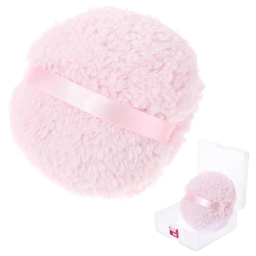 Body Powder Puff, 6 Inch Large Powder Puff with Storage Container Pink Soft Dust Puffs for Women Bodies