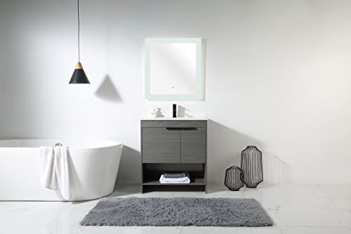 Fine Fixtures Phoenix 30 In. W X 18.5 In. D X 33.5 In. H Bathroom Vanity In Classic Grey With White Ceramic Sink [Full Assembly Required] #TOP7