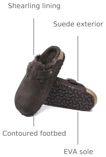 Image of Mocha Suede Boston Shearling by Birkenstock
