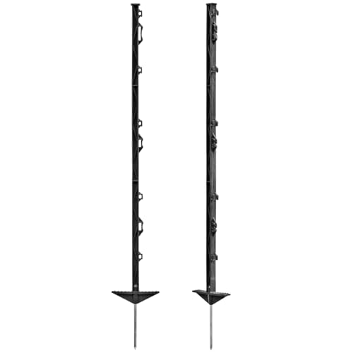 VOSS.farming Weidezaunpfähle Black-line 105cm, 20 Stück Kunststoffpfähle, glasfaserverstärkt, schwarz