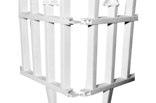 Image of Maxx Plast Plastic Garden Fence - Connectable Decorative Border for Lawn, Pathway & Flower Beds - Durable & Weather-Resistant - Covers Large Area - 45cm x 30cm (White, Pack of 6)