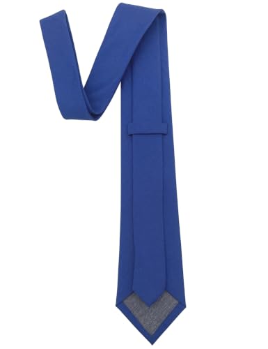 Image of Kebocis Mens Solid Color Cotton Necktie for Men