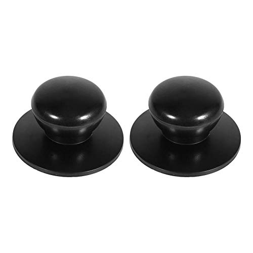 Aluprey Pot Lid Knobs,2Pcs Black Kitchen Cookware Saucepan Kettle Lid Replacement Knobs Cover Holding Handles New Second Image