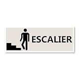 Signalétique Emplacement des escaliers – Format rectangulaire - Plastique rigide PVC - Kit de fixation inclus - Protection Anti-UV - Fabriqué en France