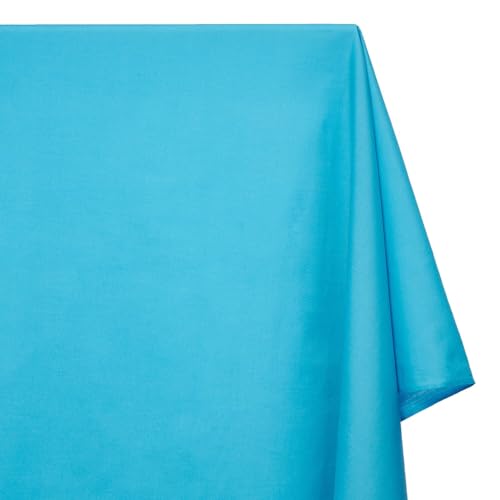 Cotton Polyester Broadcloth (44/45 Inch) Plain Weave Fabric by The Yard - for Sewing Fashion Apparel, Decor, & More (Turquoise, 1 Yard)