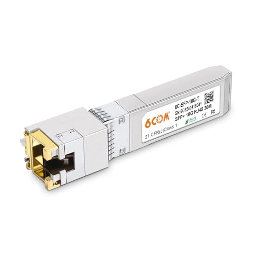 Image of 1.25G /2.5G /5G /10GBase-T SFP+ Transceiver, 10G SFP+ to RJ45 Copper Module, CAT.6a /7, up to 30 Meters, for Cisco SFP-10G-T-S, Ubiquiti uacc-cm-rj45-mg, D-Link, Supermicro, MikroTik S+RJ10 and More
