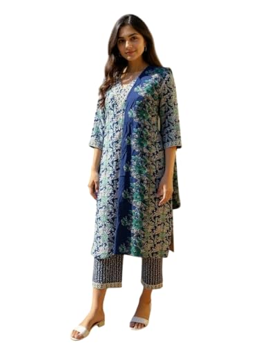Ensemble Kurta femme bleu brodé pour vos sorties estivales et cérémonies