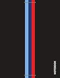  Notebook: M-Colored Stripes - Large 8.5 x 11 - College Ruled 110 Pages  Black Symmetry
