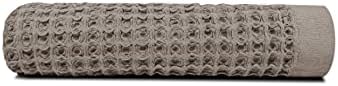 Kanso Waffle Woven Silver Infused Premium Bath Towel - Lightweight, Absorbent and Fast Drying Ultra Soft Bamboo Cotton Blend - Tan, 31" x 57"