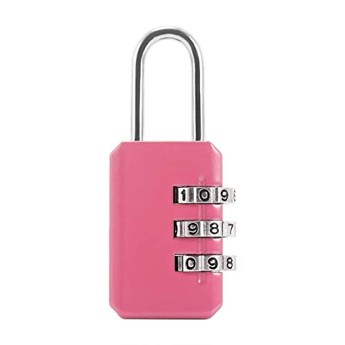 Lucchetto con combinazione a 3 cifre, per valigia, valigia, codice di blocco, rosa, ecologico e durevole, utile e alla moda