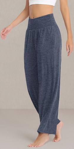 Image of TARSE Womens Wide Leg Pants Casual Loose Yoga Sweatpants Comfy Lounge Pajama Flowy Pants Pockets