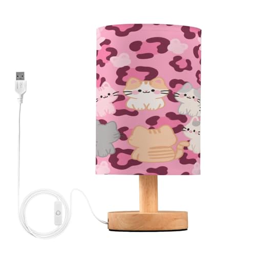Lámpara de mesa Cartoon Pink Leopardo 24.7 cm miniatura 1