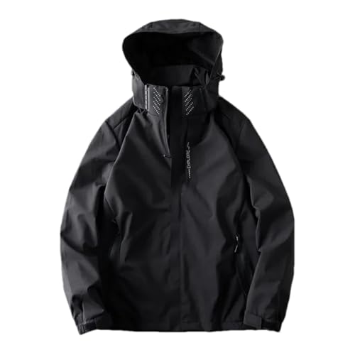 Men Spring Autumn Windbreak Hooded Sports Trench Jacket Outdoor Loose Travel By Walking All-Match Coat - Main Image