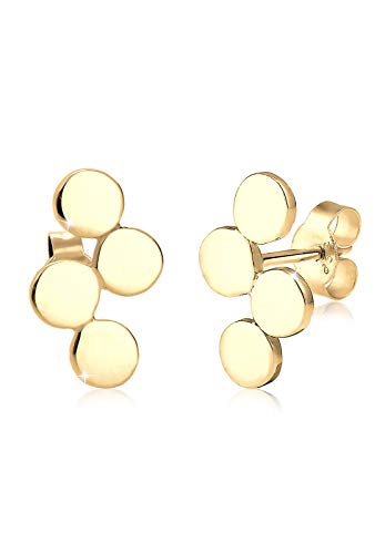 Boucles d'oreilles cercle Elli en plaqué or du bureau en soirée