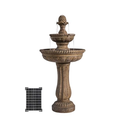 XBrand 39" Solar Water Fountain, Sand Stone Resin by XBrand - Used condition - US$152.18