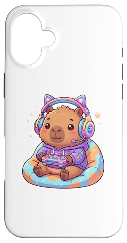 Capybaras Rodents Gaming Can't Hear You I'm Gaming Capybara �X�}�z�P�[�X iPhone 16 Plus �p