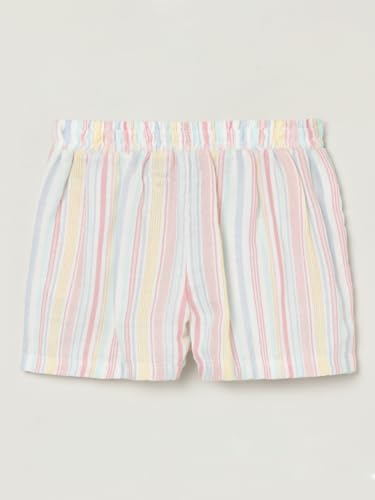 Image of Milou Girls 100% Cotton Stripes Allover Print Biowash Shorts | Soft & Breathable, Safe Dyes, Label-Free Comfort