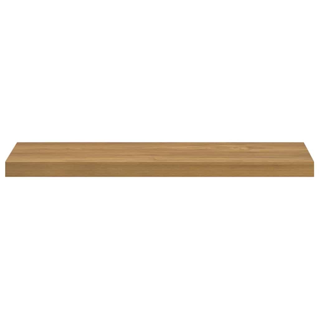 Regał ścienny, zestaw 2 sztuk, brązowe, 90 x 23,5 x 4 cm, z materiału drewnopochodnego, do salonu, sypialni, kuchni, łazienki