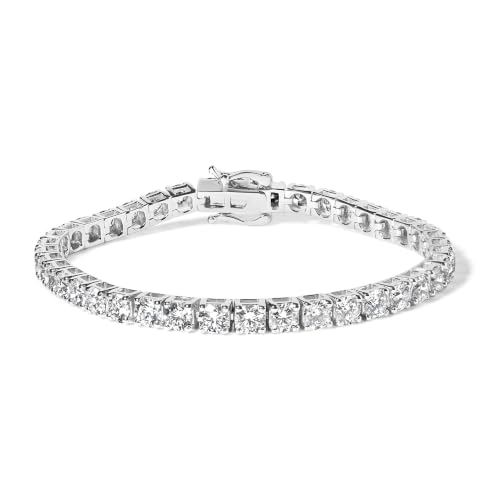 Haus of Brilliance 14K White Gold 12.00 Cttw Lab-Grown Round Diamond Four-Prong Tennis Bracelet