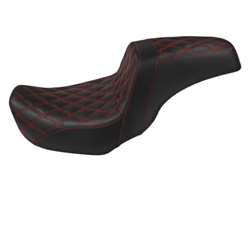 Asiento doble de cuero para viajes largos en motos Harley Dyna 2006 a 2017 en carretera