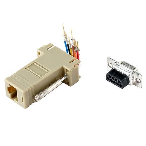 Anmbest 10Pcs Db9 Female Ethernet Adapter, 9 Pin Serial Port Female To Rj45 Ethernet Lan Extend Modular Converter thumb #4