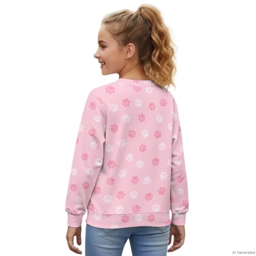 Image of Girls Cardigans Sweater Long Sleeve Crew Neck Button Down Sweaters School Outerwear for Kids Fall Winter Tops