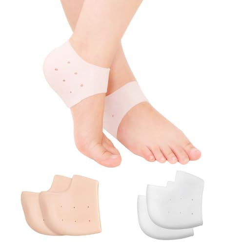 AWOGIPD Taloneras Silicona, 2 Pares Protector Talon, Almohadillas de Talón Para el Aquiles, Fascitis Plantar, Espolones Tacón, Alivia el Dolor de Talón