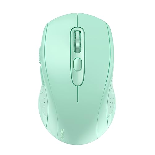 Image of TECKNET Bluetooth Mouse (BT 5.0 /3.0+2.4Ghz), 6-Level 4000 DPI Wireless Mice for Laptop, 2-in-1 Ergonomic Computer Portable PC Mouse, Silent Mouse with USB Receiver for Windows /Mac /PC /Notebook-Green