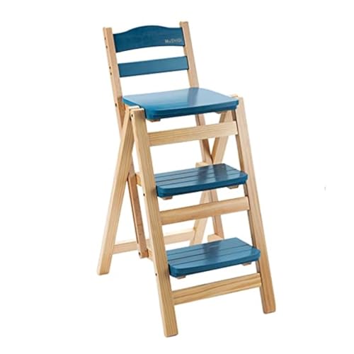 Escalera plegable de madera de 3 peldaños: la silla portátil ideal para tu cocina u oficina
