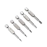 sourcing map Juego Taladros Destornillador Cabeza Torx T6-T40, Herramientas Seguridad, Juego Destornilladores Estrella 6 Puntos a Prueba Manipulaciones 5 piezas TA18-30 50 mm