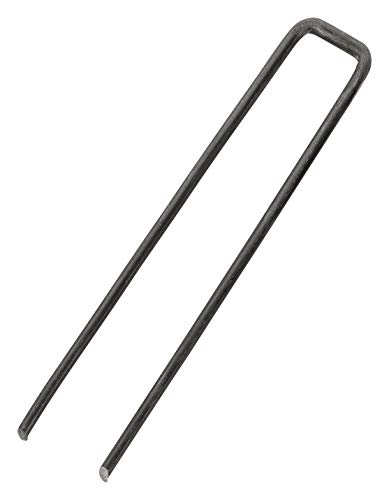 GardenMate 100-Pack 4'' 11 Gauge Heavy-Duty U-Shaped Garden Securing Stakes/Spikes/Pins/Pegs - Sod Staples for Anchoring Landscape Fabric, Many More Applications