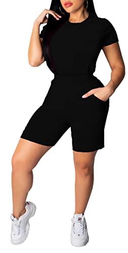 Image of TOPONSKY Womens 2 Piece Sports Outfit Tracksuit Shirt Shorts Jogger Bodycon Sets